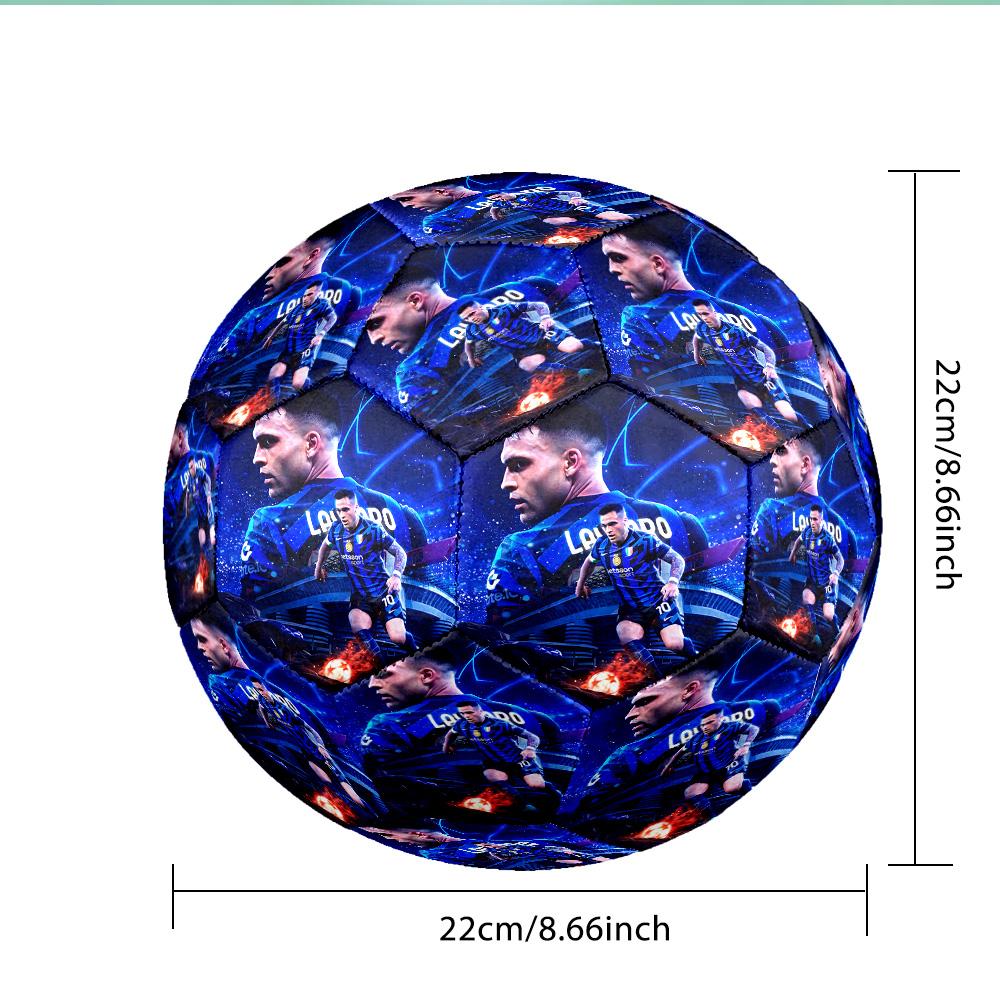 Inter Milan Star In Action Soccer Ball Size 5 Soccer Ball, Machine-stitched, Soft and Comfortable, Suitable for Training and Matches Fan Gift