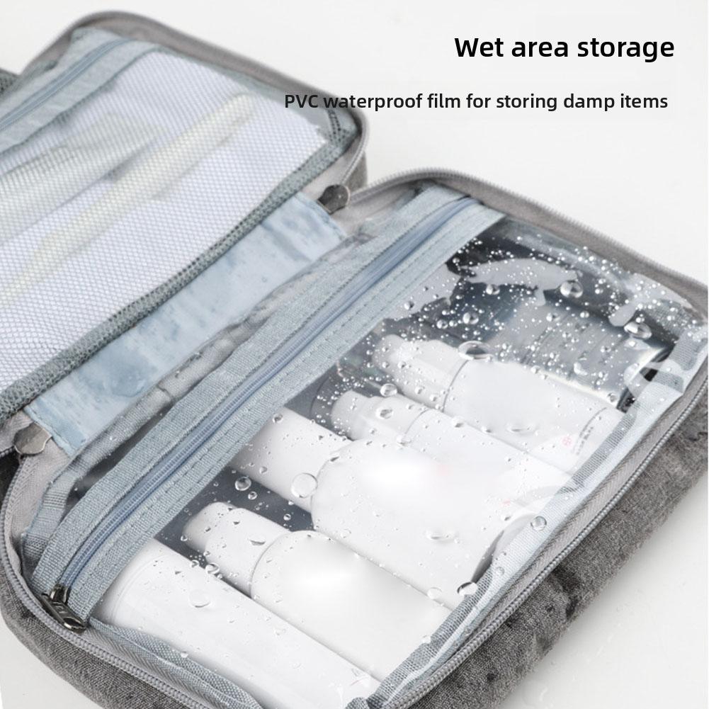 Foldable Waterproof Toiletry Bag Travel Cosmetic Organizer Dry/Wet Compartment Separation SpaciousChristmas Gift for Men Holiday