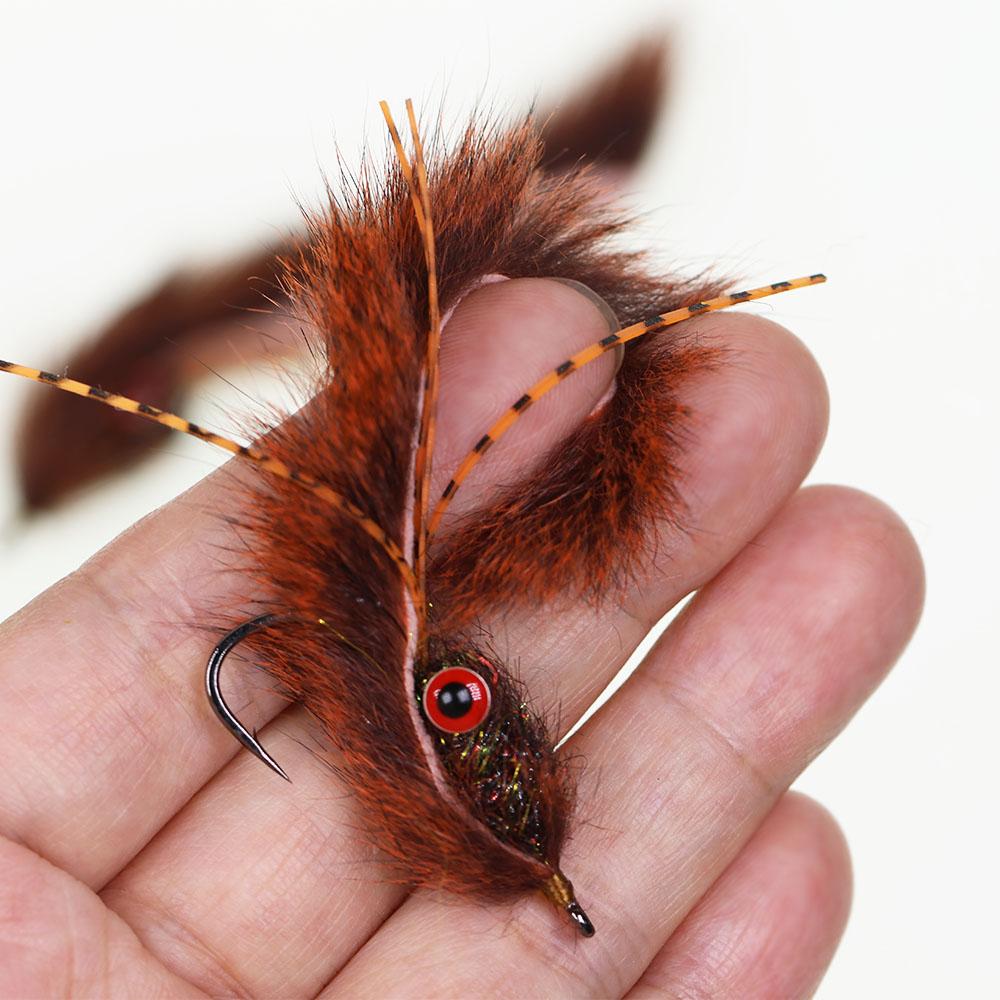 2pcs Fishing Streamer Fly for Trout Bass - Bottom Search Loach Lure with Dumbbell Eyes, Squirrel Tail,for Freshwater Saltwater