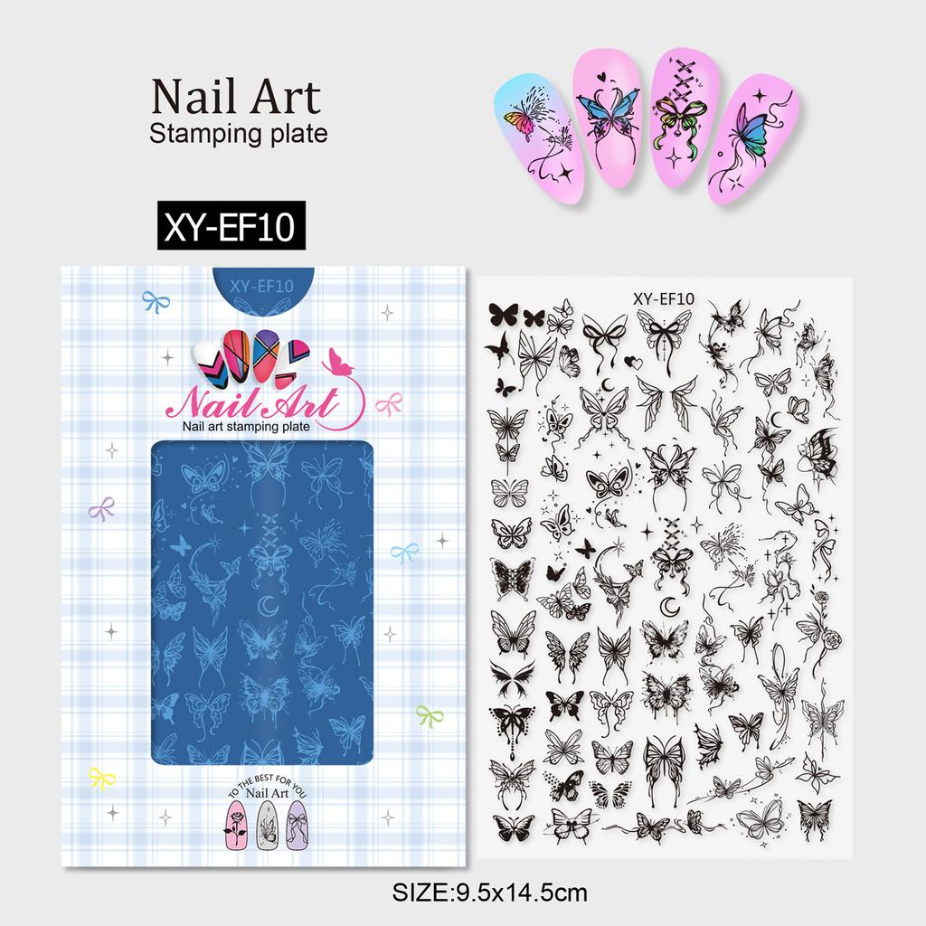 Professional Nail Stamping Plates Floral French Tip Art Templates Stainless Steel For DIY Home Manicure Reusable Tool