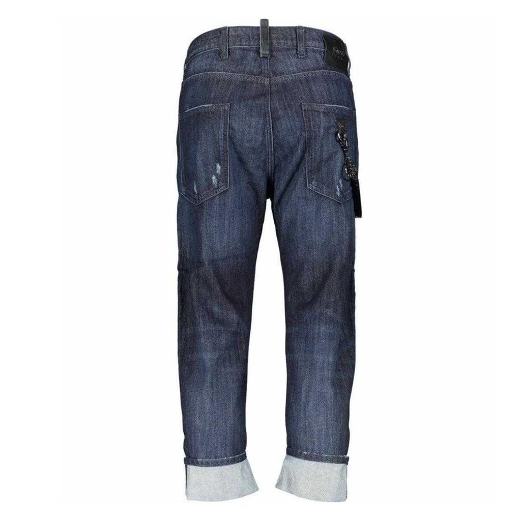 Armani Mens Leather Badge Comfort Jeans