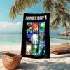 Classic Entertainment Sandbox Xbox Games Minecraft  soft beach towel outdoor camping vacation swinging beach scarf decorative blanket B7