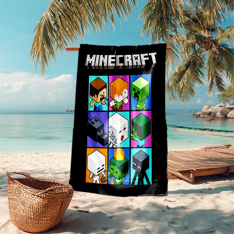 Classic Entertainment Sandbox Xbox Games Minecraft  soft beach towel outdoor camping vacation swinging beach scarf decorative blanket B7