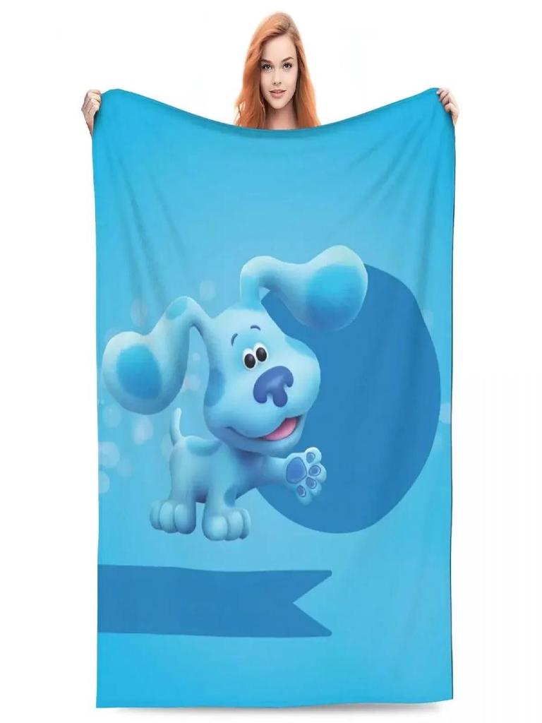 Blues Clues Blue Blanket Warm Soft Plush Throw for Living Room Bedding Decorative Flannel Bedspread Cover