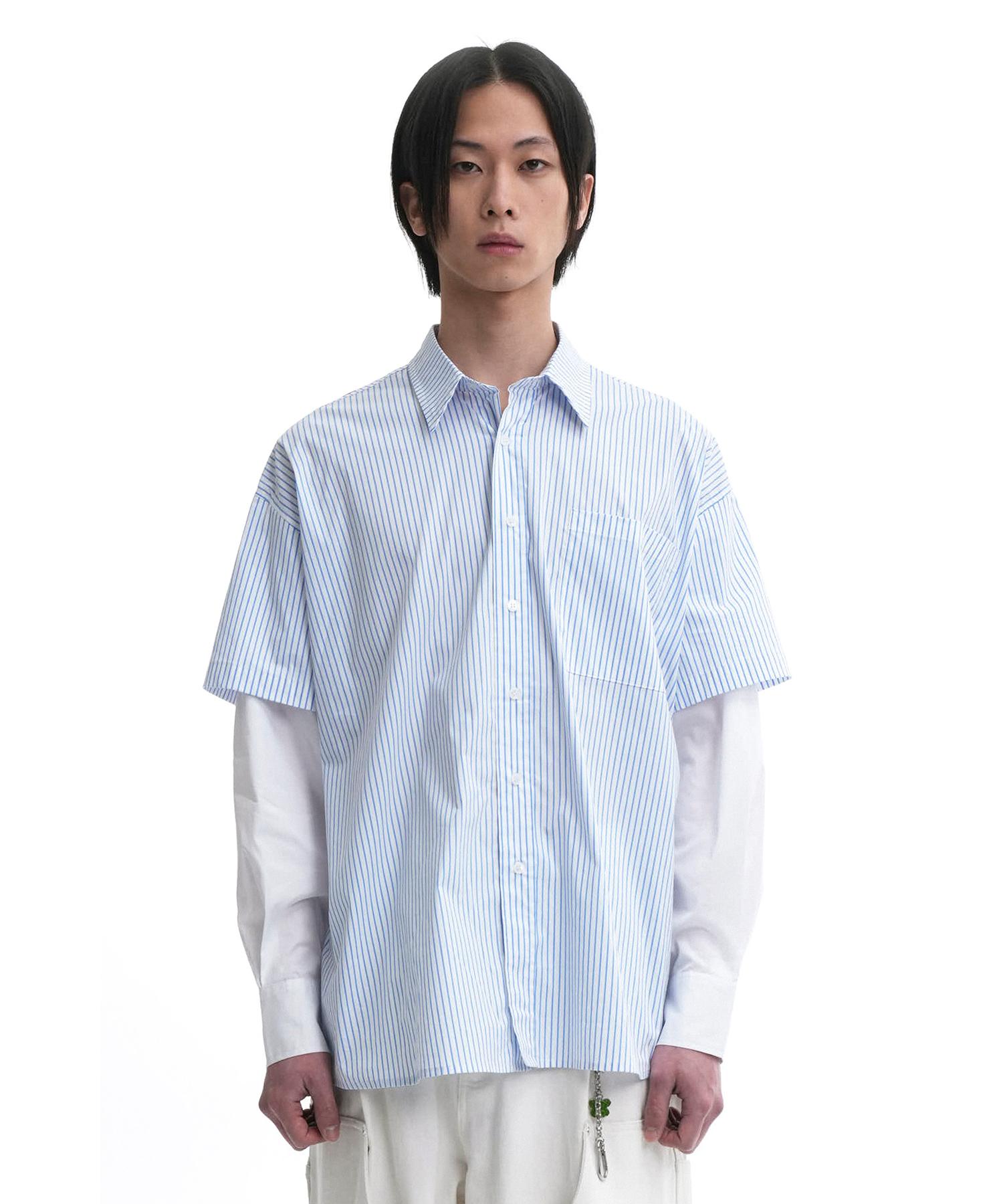Oy Layered Stripe Shirts-White One Size
