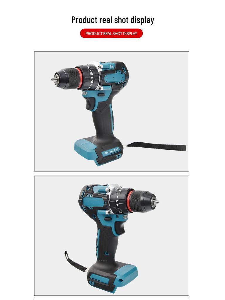 High-Power Rechargeable Brushless Electric Drill & Hammer