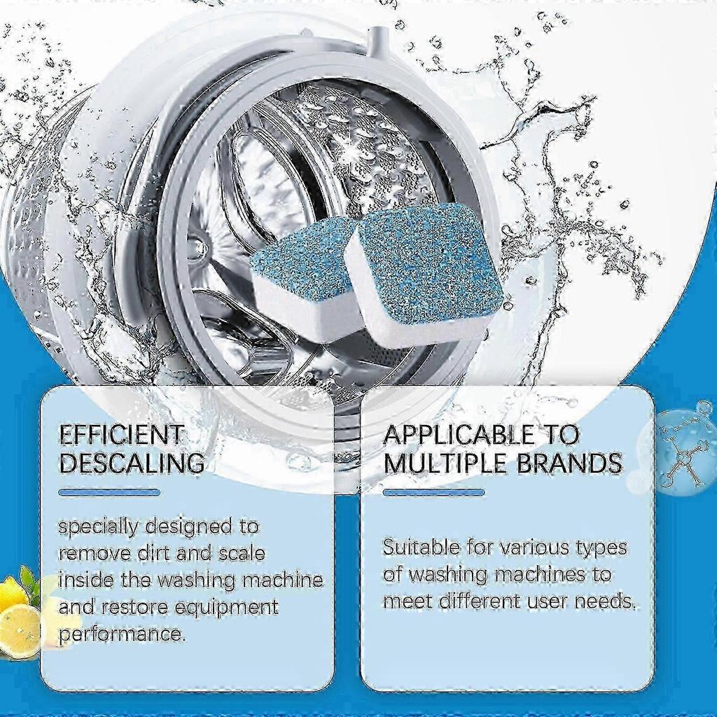 Extra Strong Washing Machine Cleaner Tablets - 12 Pack | Deep Clean & Descaler | Universal for All Machines | Odor Removal | 6 Month Supply