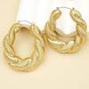 Women Big Brass Hoop Earrings Gold Plating Round Geimetric Shape Huge Hoop Earrings For Party Ins Korean Women Jewelry