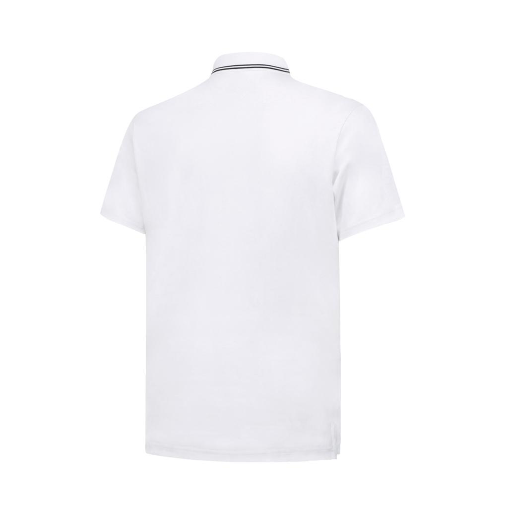 Li-Ning Fitness Series Solid Color Comfortable Pullover Polo Shirt Men tops White APLT085-1