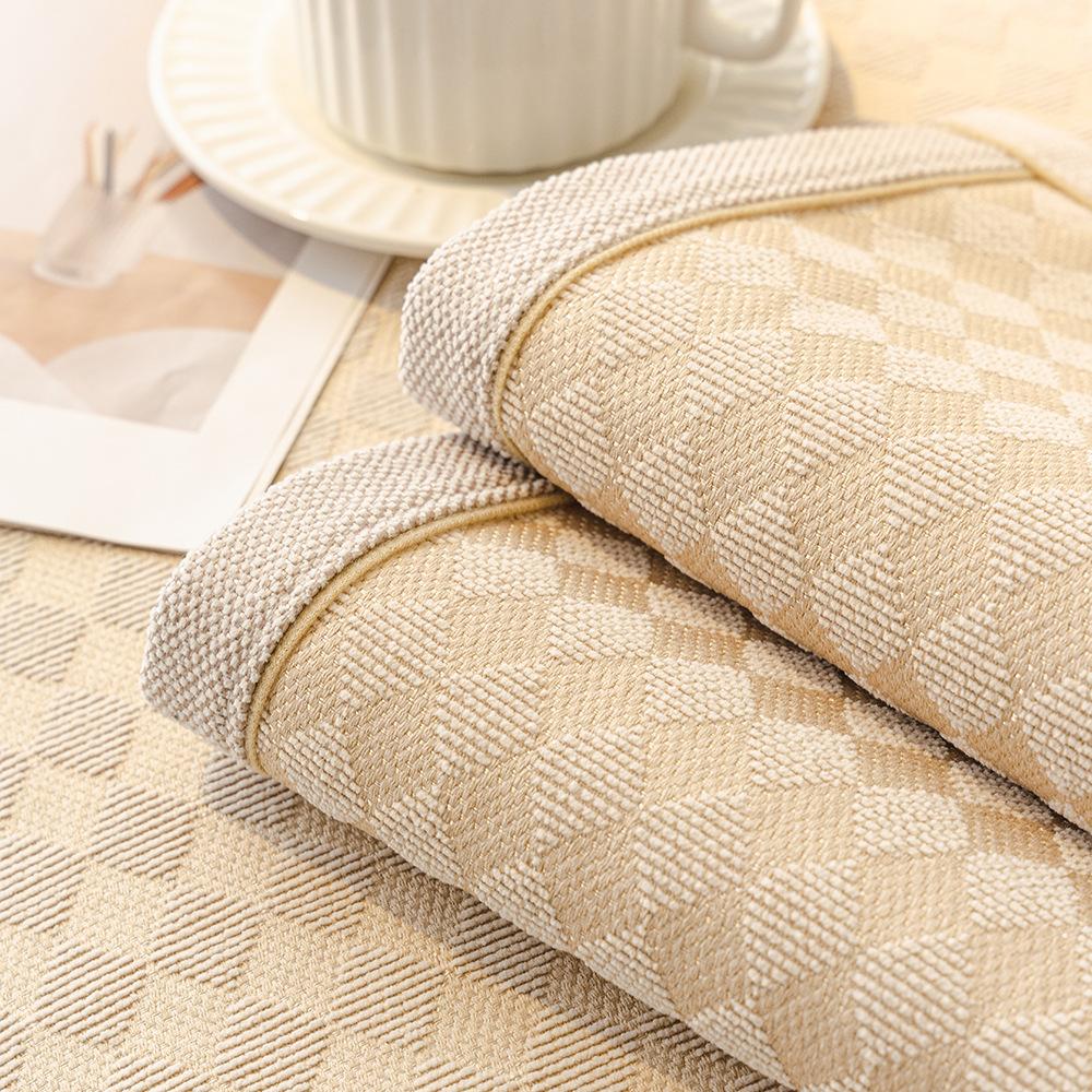 Cream Wind Advanced Straight Row Sofa Cushion  New Four-Season Universal Fixed Non-Slip Backrest Cushion Cover Cloth Towel