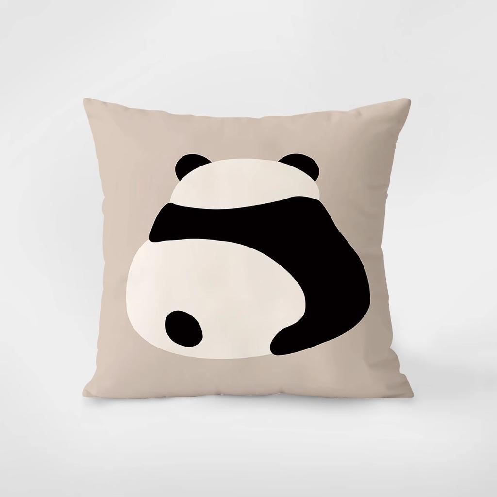 Simple Black and White Cartoon Pillowcase Interior Decoration Office Living Room Home Pillowcase
