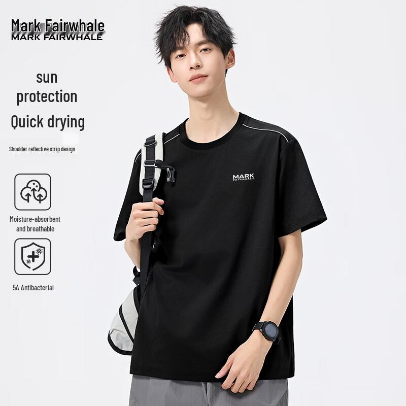 Mark Fairwhale Men s Color Block Quick-Dry Round Neck T-Shirt L