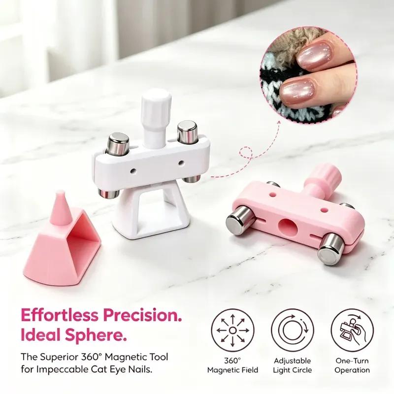Powerful Automatic Cat‘s Eye Magnet Rotatable Whipping top Design Wide Light Glass Bead Nail Art Magnetic for Gel Nail Polish