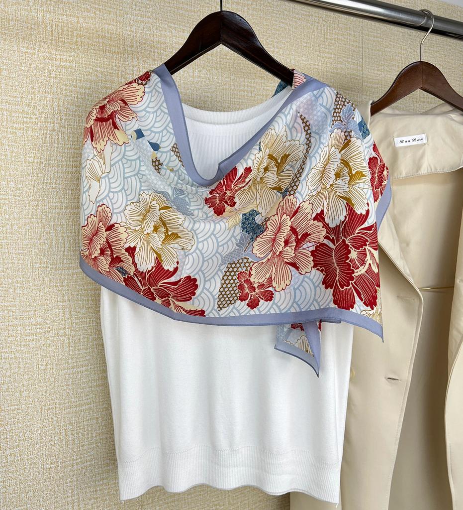 Silk Scarf Women'S Silk Mulberry Silk Spring And Autumn Summer Versatile Scarf With Mother Sunscreen Thin Shawl