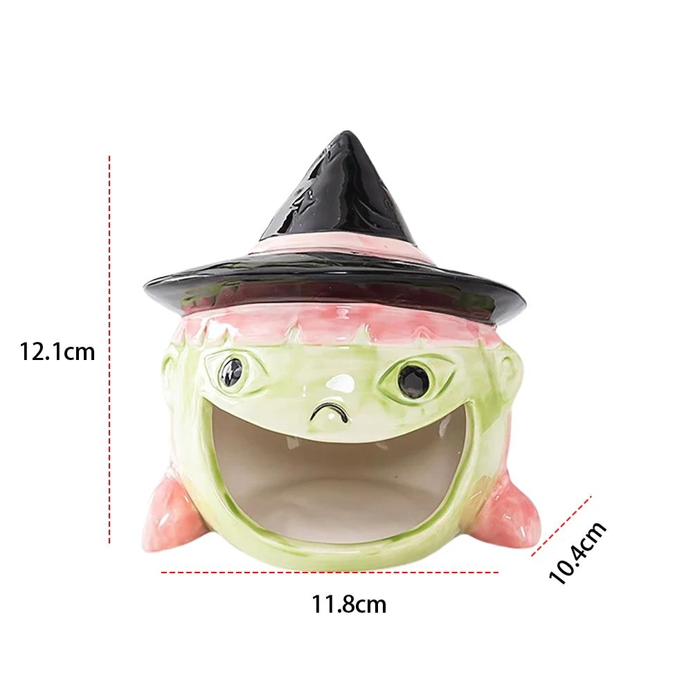 

Candle Lights Holder Kawaii Ceramic Ghost Candlestick Halloween Scary Atmosphere Ornaments Party Desktop Decoration Props Gift