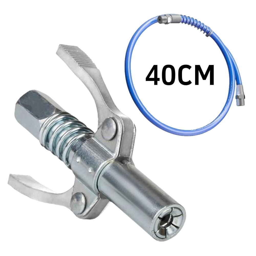 Grease Gun Coupler 10000PSI Quick Release Grease Oil Pump Tip Two Press Grease Nozzle Syringe Lubricant Tip Car Repair Tool