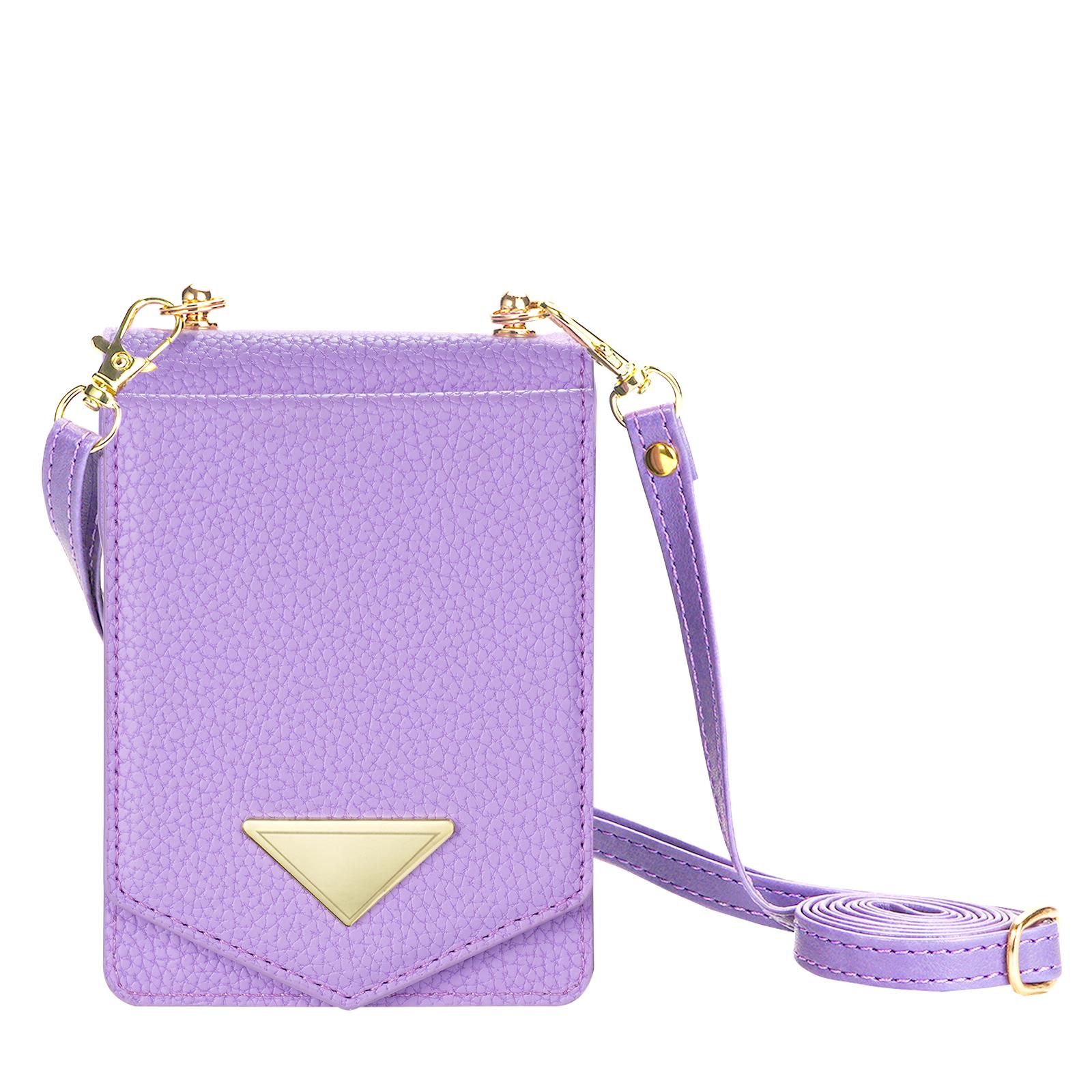 

Crossbody Leather Wallet Makeup Mirror Case for Samsung Galaxy Z Flip 6 5 4 3 5G Flip6 Flip5 Purse Card Slot Lanyard Strap Cover for Samsung Z Flip 6 фиолетовый