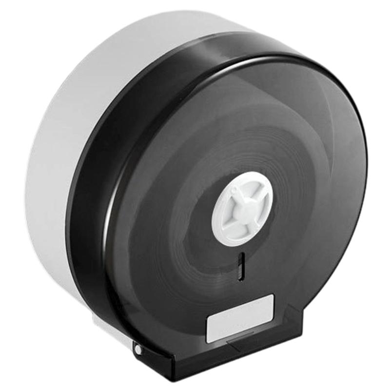 Wall Mounted Large Roll Toilet Paper Holder Dust Proof Cover Space Saving Design Easy Installation For Public Bathroom