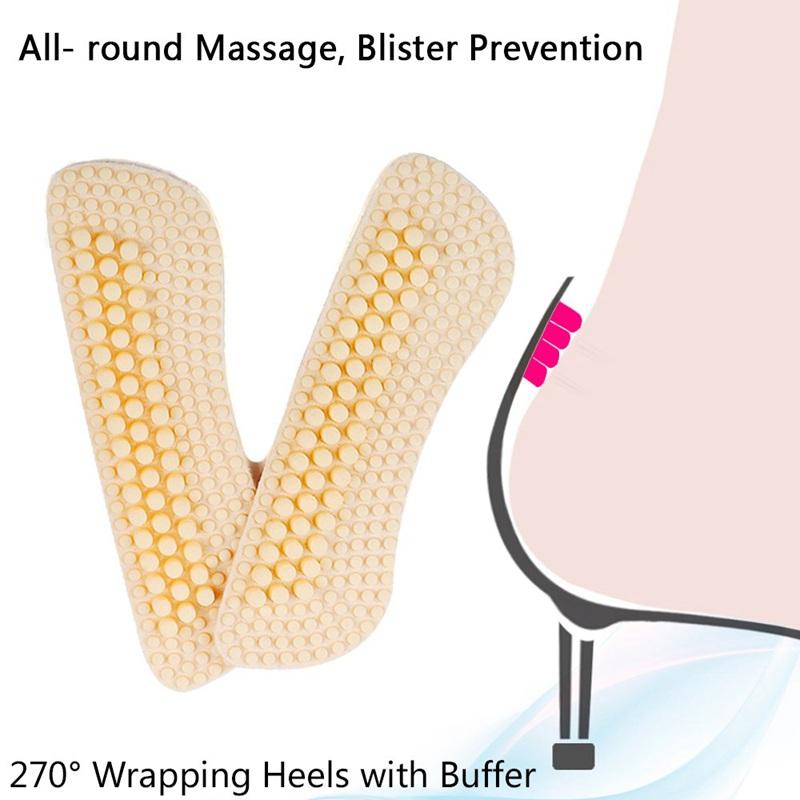 1Pair Silicone Inserts Soft Massage Silica Gel Fabric Shoe Pads Liner Grips Back Heel Inserts Insoles
