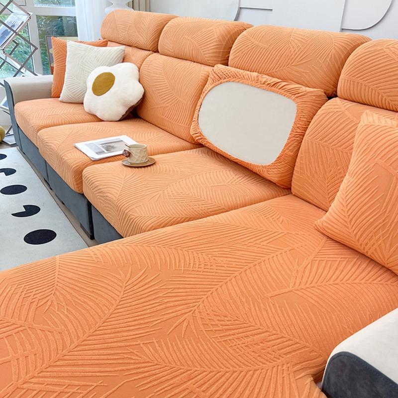 New Waterproof Fabric Sofa Cover Jacquard Solid Sofa Cushion Seat Case Stretch L-Shaped Cover Living Room Furniture Protector