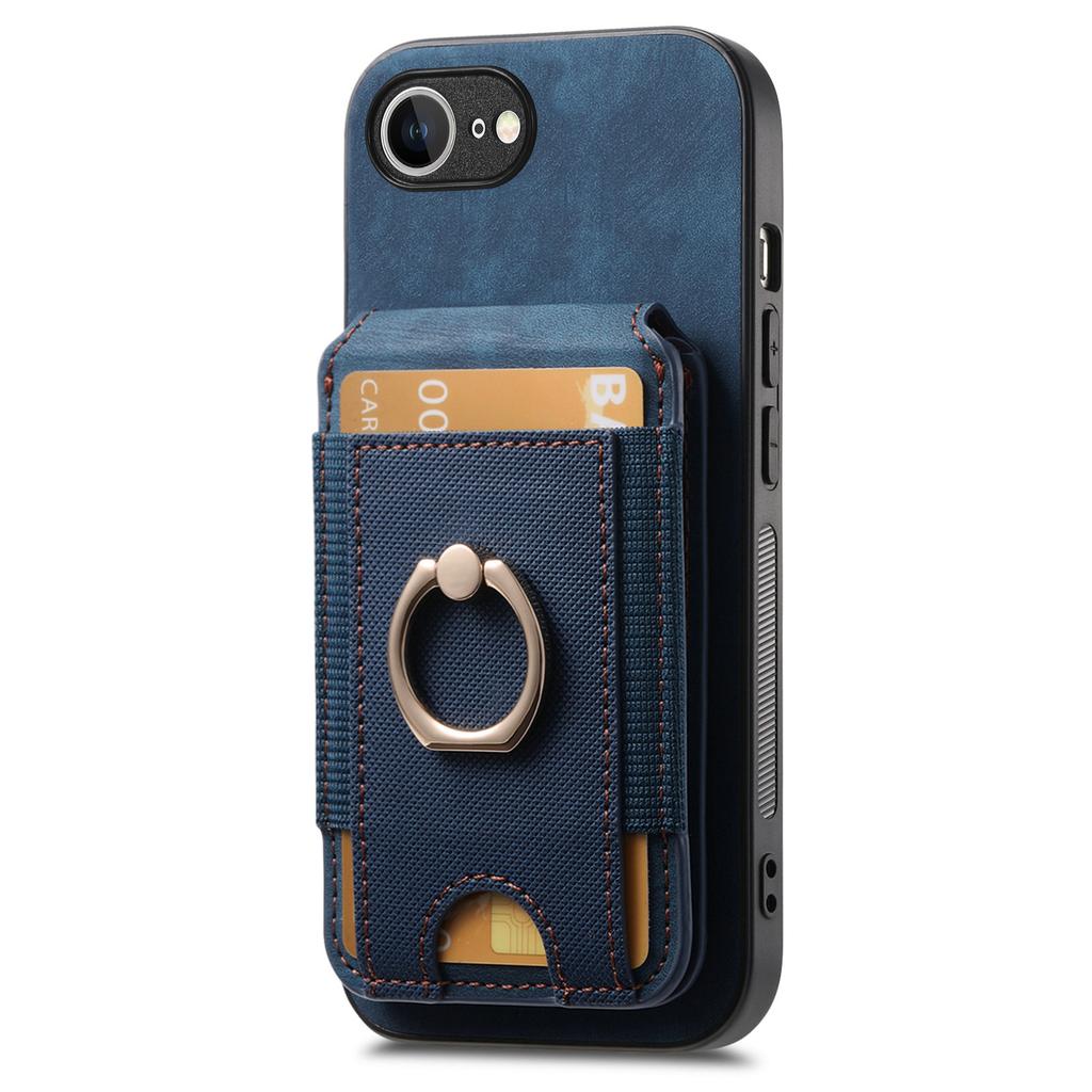 For iPhone 16e Case Compatible with MagSafe Leather Back Cover with Detachable Card Holder Kickstand