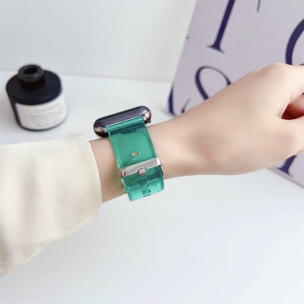 Gelee Transparentes Armband für Apple Watch S10-Silikon Glacier Sport Ersatz-Uhrenarmband für iWatch 10/9/8/7/6/5/4/3/2/1/Se/Ultra/Ultra2 49mm 46mm