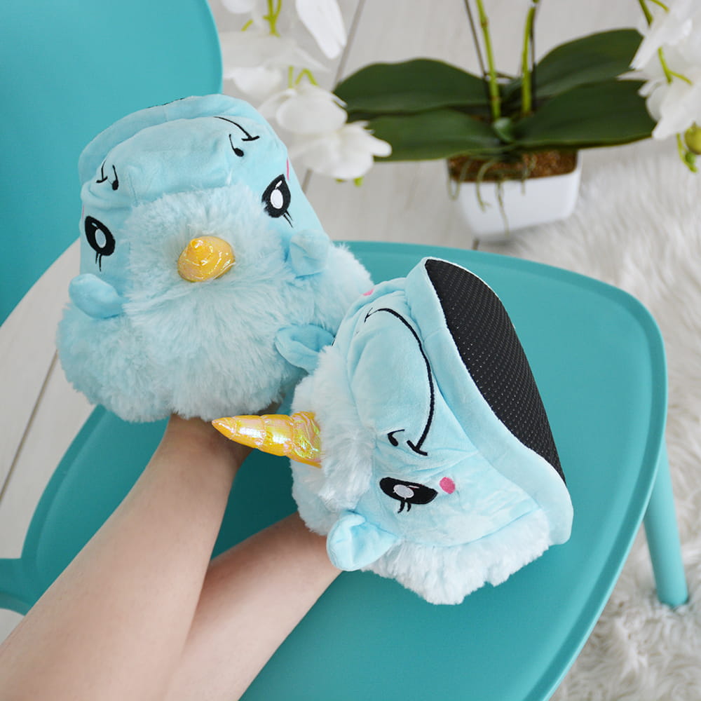 Blue Unicorn Slippers, Universal, Women's, Men's Plush ONESIES