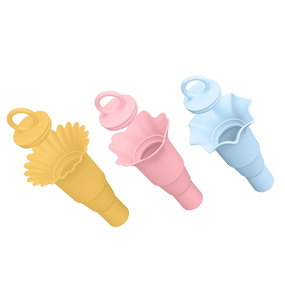 3pcs Collapsible Ice Cream Popsicle Mold with Sealing Lid Reusable Ice Pop Holder Homemade Fruit Juice Smoothies