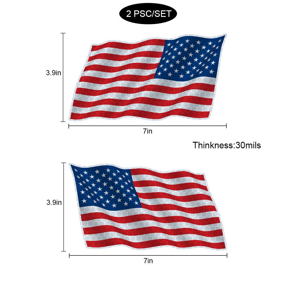USA Independence Day Reflective Car Tail Sticker - National Flag Gnome Design