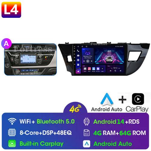 Android 14 2 Din Car Radio for Toyota Corolla Ralink 2014-2016 Multimedia Video Player Navigation MP5 Stereo Carplay Head Unit