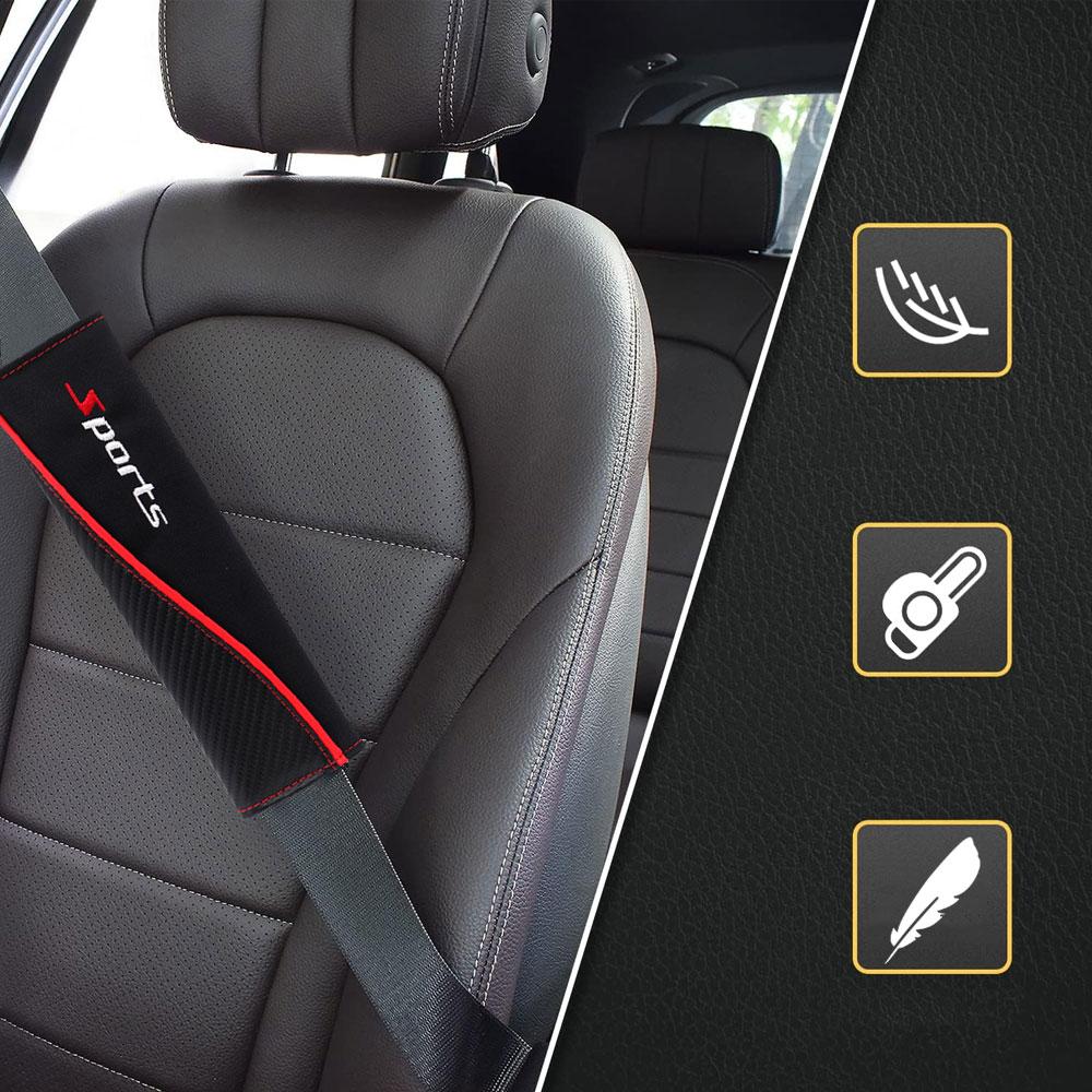 1Pc Car Safety Belts Cover Suede Carbon Fiber Seat Belt Protection Cover Shoulder Protector Car Interior Styling Accessories