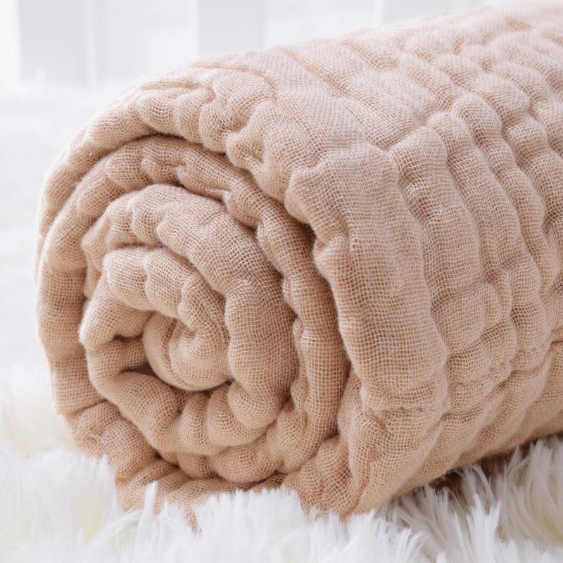 6 Layers of Gauze Towels, Comfortable and Soft Colored Cotton Absorbent Baby Blanket, Kindergarten Children's Blanket 105x105cm