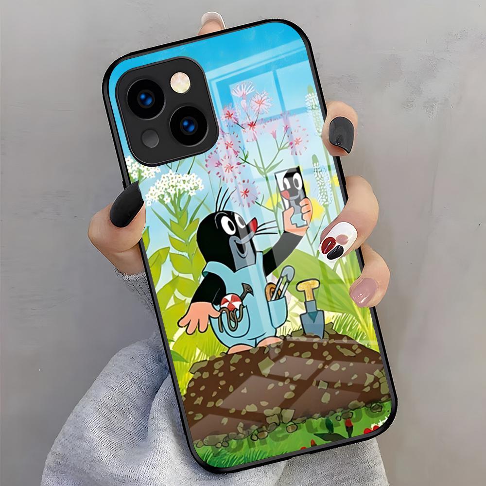 Cute The Little Mole Phone Case For IPhone 17 Pro Max 16 15 14 Pro Max 13 11 X Xs Xr 8 7Plus Glass Cover