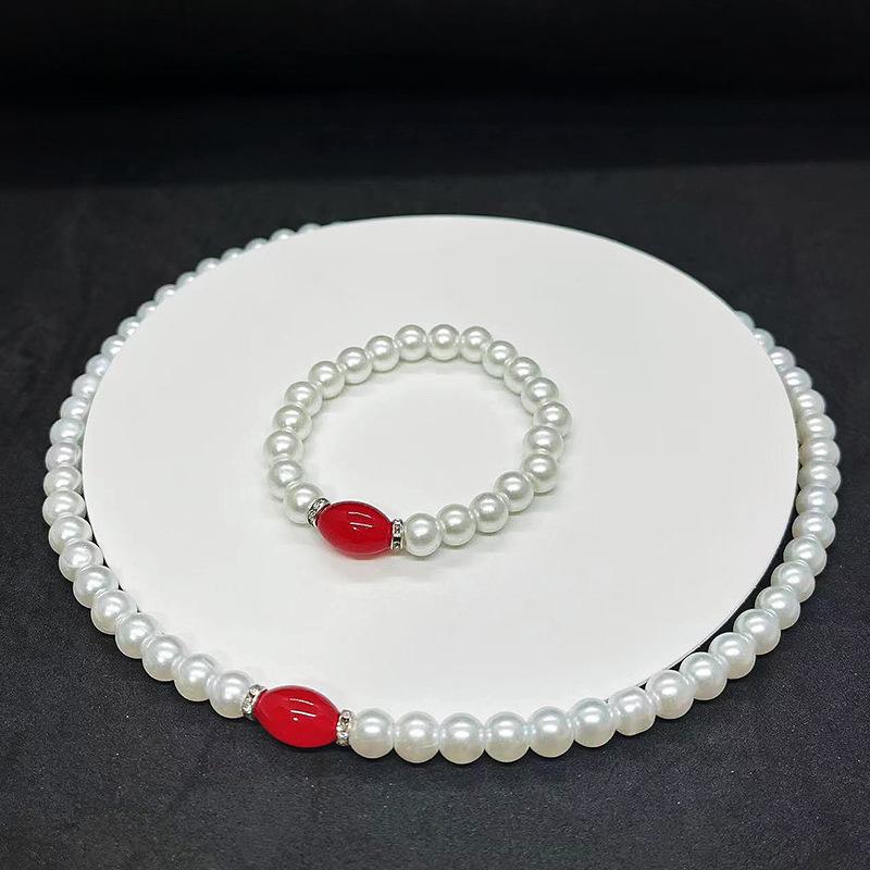Collar de Perlas con Cierre de Lingote de Ágata Verde – Regalo Elegante para el Día de la Madre
