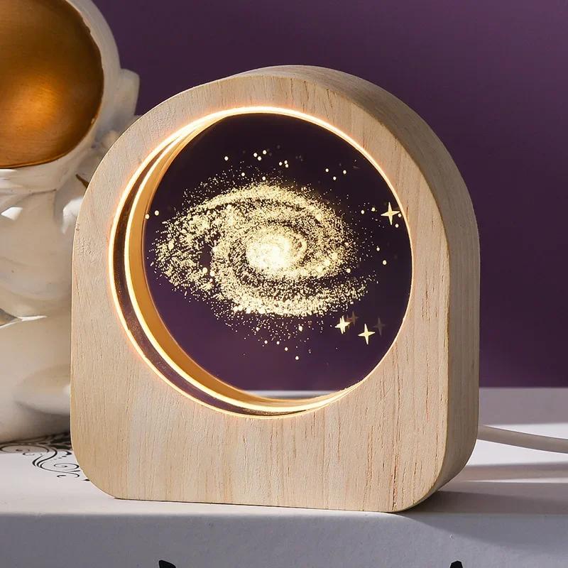 3D křišťálové sklo Řemeslná dekorace Laserem gravírovaný sluneční systém astronomie Dárek k Valentýnu Dárek k narozeninám Stolní dekorace