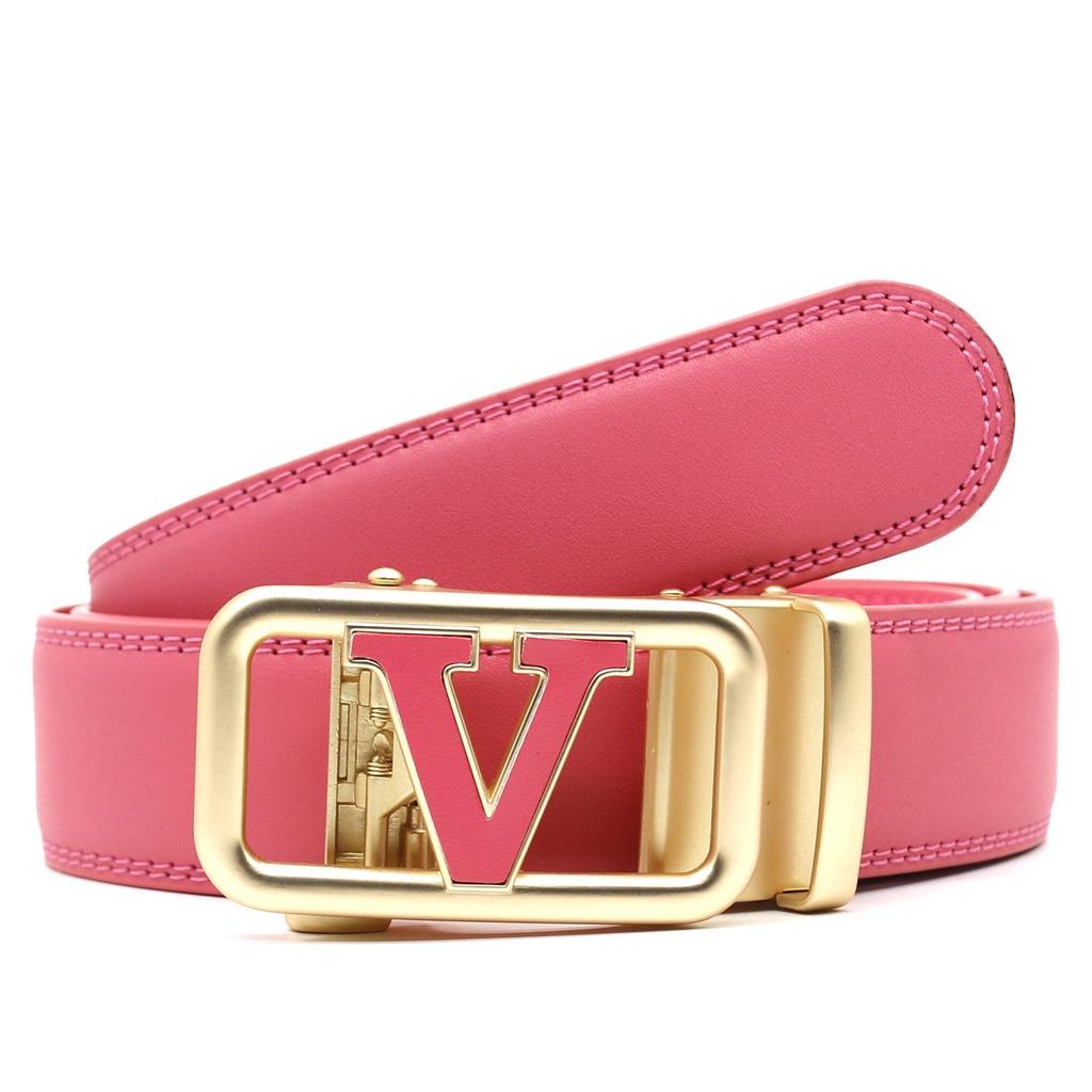 Špičkový pánský kožený pásek s automatickou přezkou z hovězí kůže - Všestranný módní doplněk