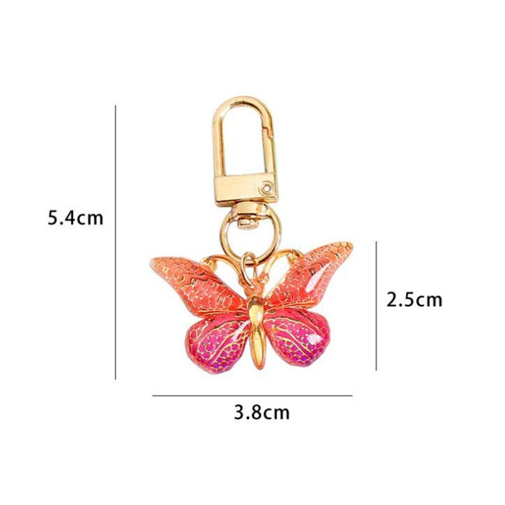 Fashion Exquisite Butterfly Keychain Crystal Butterfly Lobster Button Key Holder Accessories Handbag Pendant Party Decoration