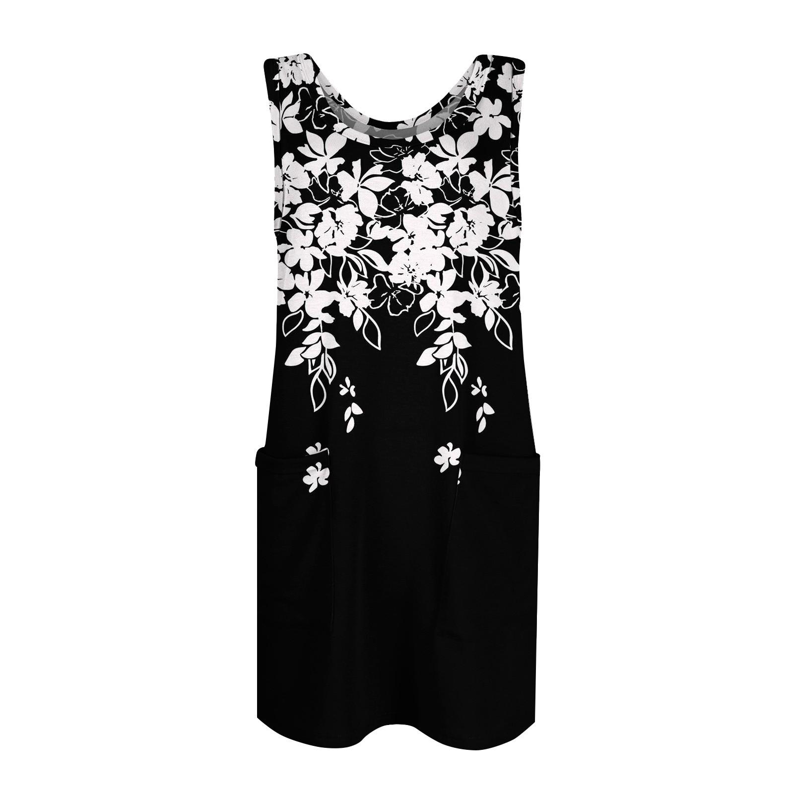 Женские летние повседневные модные майки без рукавов с карманами и пляжными винтажными — фото 5