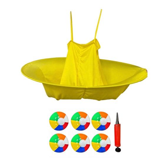 Oma-Hosen Hofspiel, Überdimensioniertes Outdoor-Wurfspiel für Erwachsene, Lustige Familienparty Aufblasbare Hosen mit Ball, Team-Challenge-Aktivität