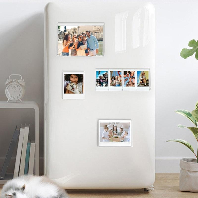 Clear Acrylic Picture Frame Magnetic Designs Fridge Douoble Sided Memos Photo Holder Frame for Home Office Decoration