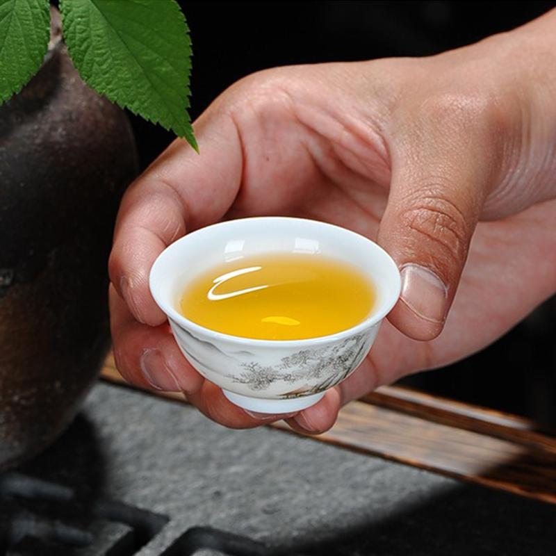 Set da Tè Kung Fu, Tazza da Tè in Ceramica, Set in Porcellana Bianca, Tazza da Tè Blu e Bianca, Coperchio, Ciotola, Set da Tè