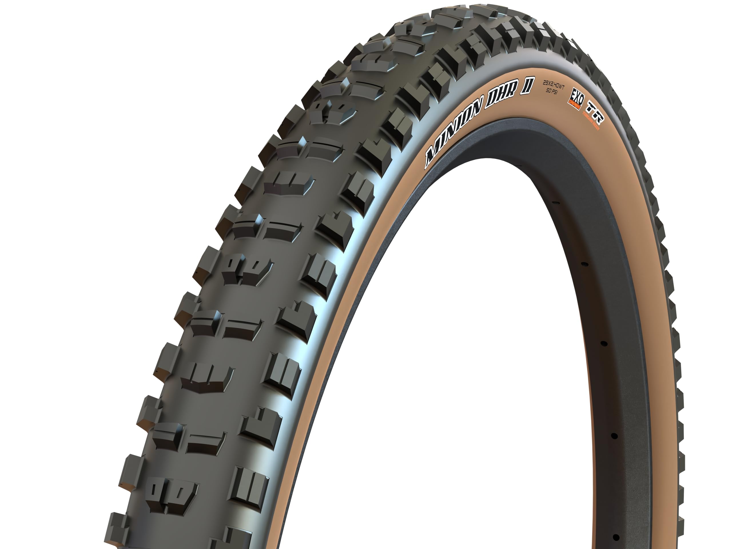

Maxxis Minion DHR II Складной (29x2.40WT, EXO/TR) Велосипедная покрышка с бежевой боковиной 61-622 TB00220400
