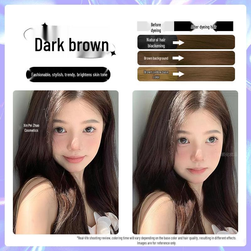 

Фарба для волосся Лічі Браун - Рослинний крем для домашнього використання, підходить для чоловіків та жінок, популярний колір 2026 року. 4 boxes, includes dye tools + 4 hair masks