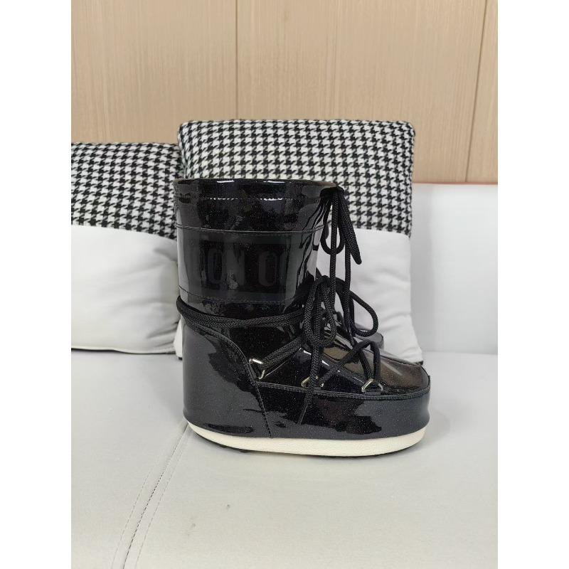 Wintermode Moon Boots Verdickte Thermohülle Baumwollstiefel Wasserdichte und rutschfeste Riemen Brotstiefel