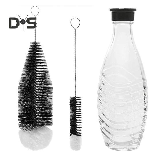 1/2Pcs Soda Bottle Cleaning Brush with Gentle Bristles Easy To Clean Stainless Steel Rod Wine Glasses Dishwasher Cleaning Brush