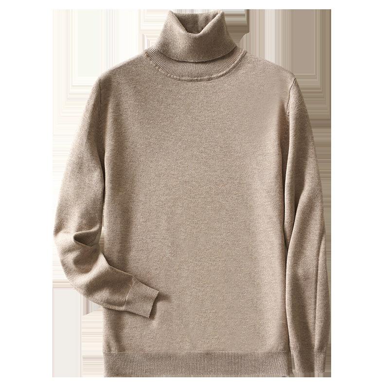 Solid Color Men's Sweater Men's Warm High Lapel Slim Big Yards Hedging Long-sleeved Knit Sweater High-neck Winter Sweater Popular
