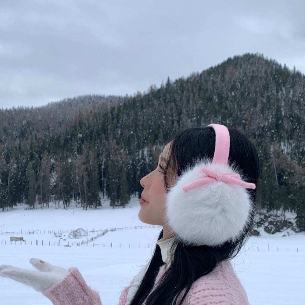 Thicken Warm Earflaps Soft Cold-proof Ear Mask Lightweight Bowknot Plushes Earmuffs  Holiday Gifts