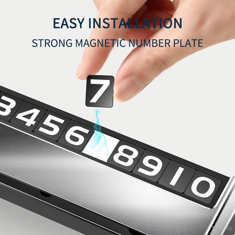 Alloy Car Parking Number Card Privacy Protection Hide Number Temporary Parking Card For Mercedes Benz A E S G Class GLC GLS E200 PM1
