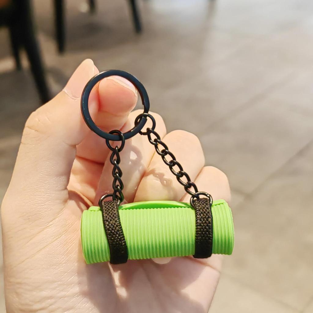Yoga Brick Mat Keychain Pendant: Unisex Bag Charm and Car Accessory - Creative Small Gift