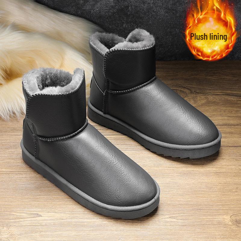 

Зимние кожаные ботинки для снегоходов для мужчин и детей 2024 года — нескользящие, водонепроницаемые, с мягкой подкладкой 39 серый